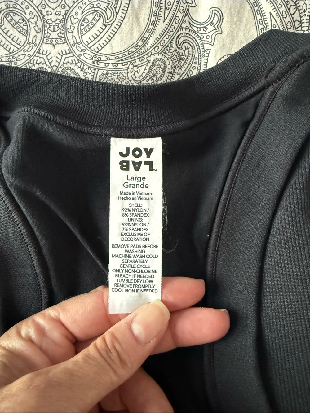 JoyLab Black Ribbed Cropped Bra Top - Picture 5 of 6